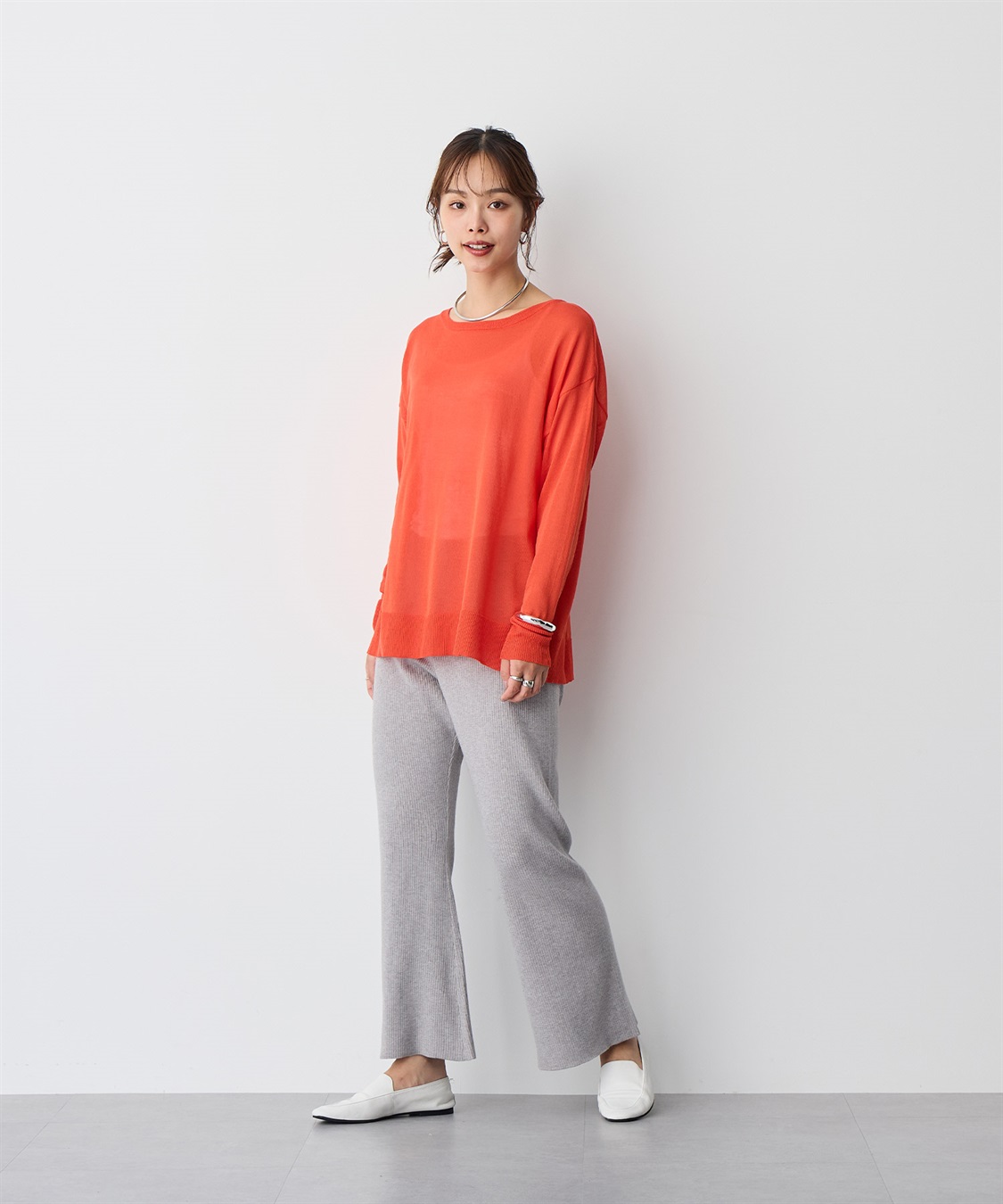 anyfee 【anyfee/プラスサイズ】シアーニットプルオーバー（新色追加）《接触冷感》_sub_10