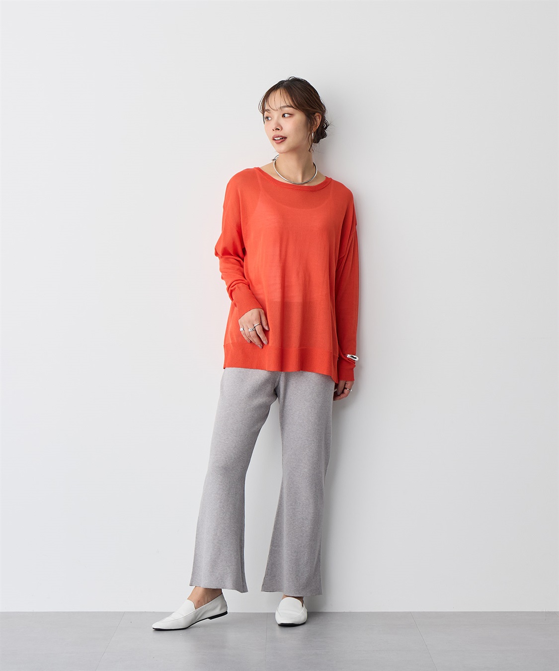 anyfee 【anyfee/プラスサイズ】シアーニットプルオーバー（新色追加）《接触冷感》_sub_11