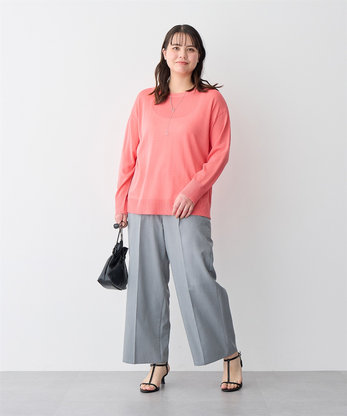 anyfee 【anyfee/プラスサイズ】シアーニットプルオーバー（新色追加）《接触冷感》_sub_17