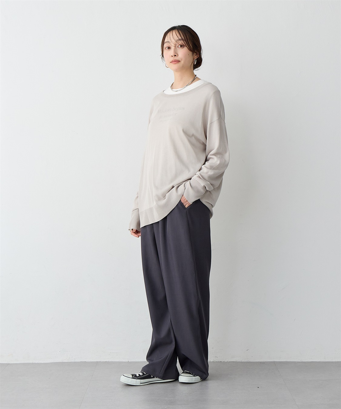 anyfee 【anyfee/プラスサイズ】シアーニットプルオーバー（新色追加）《接触冷感》_sub_20