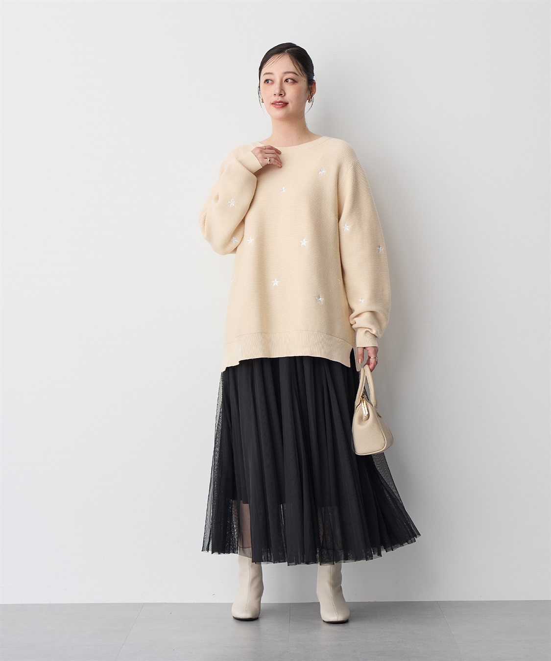 Life Style by cross marche 【anyfee/プラスサイズ】星柄刺繍ニットプルオーバー_sub_7