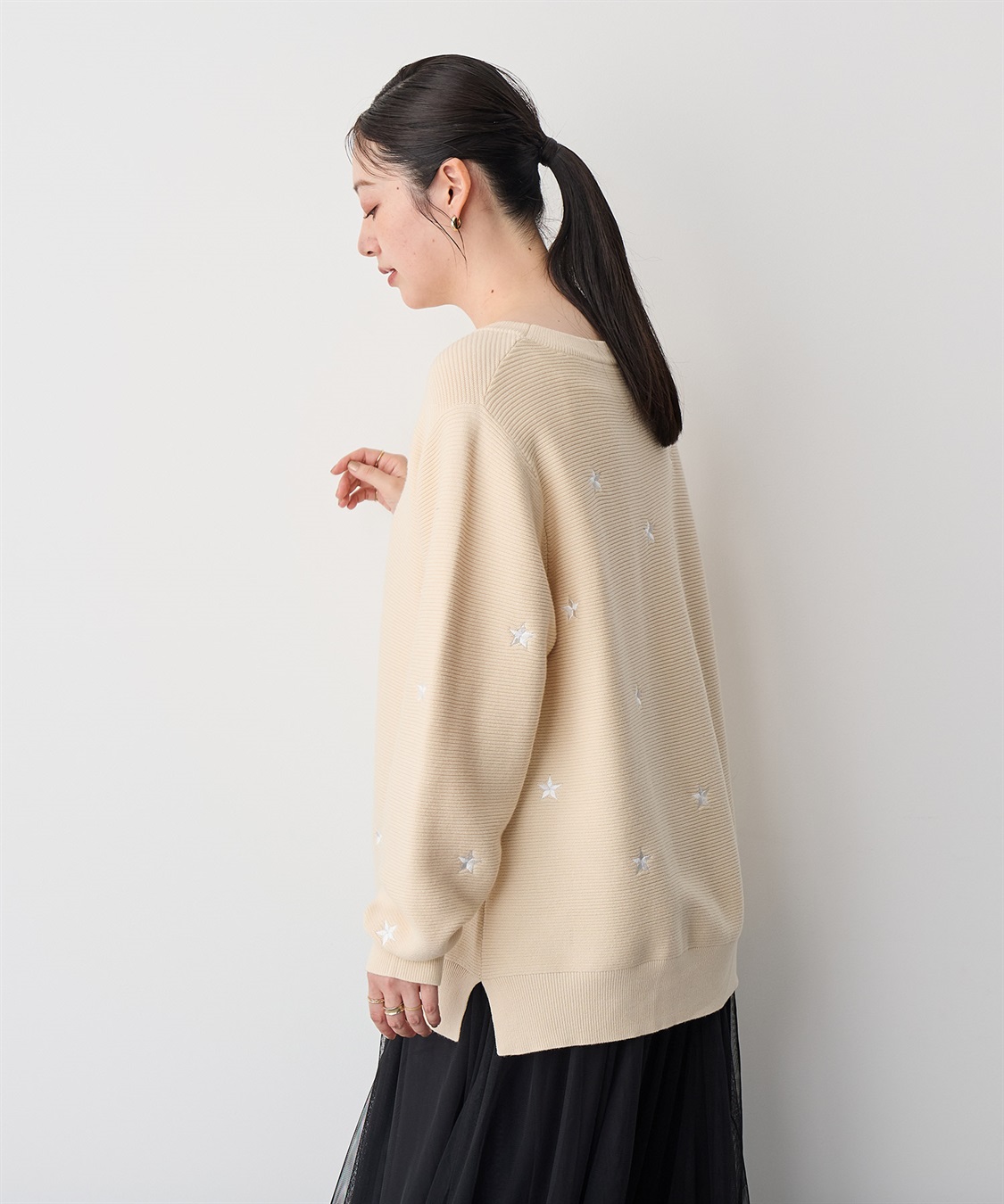 Life Style by cross marche 【anyfee/プラスサイズ】星柄刺繍ニットプルオーバー_sub_11