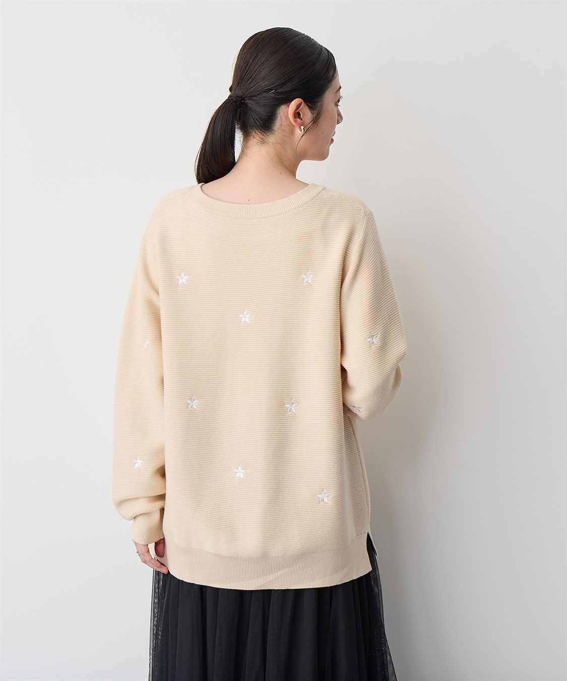 Life Style by cross marche 【anyfee/プラスサイズ】星柄刺繍ニットプルオーバー_sub_12