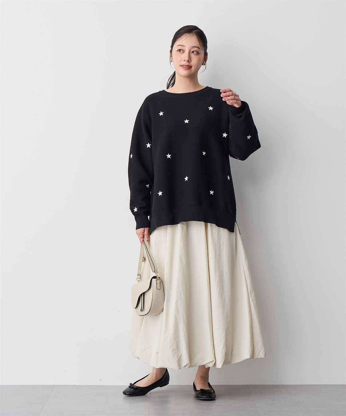 Life Style by cross marche 【anyfee/プラスサイズ】星柄刺繍ニットプルオーバー_sub_16