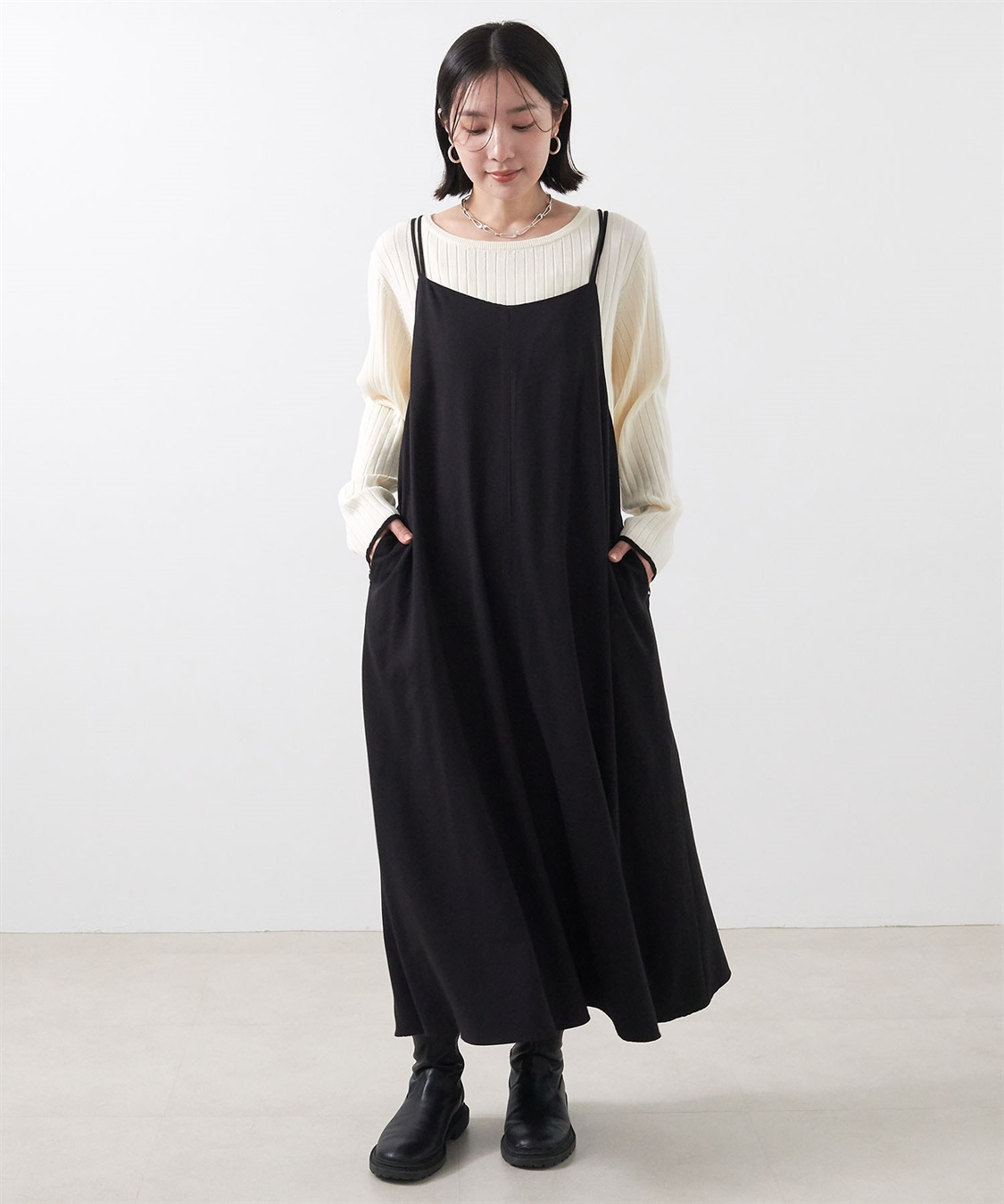 anyfee 【anyfee/大きいサイズ】もちっと袖配色リブニットプルオーバー◆新色追加◆_sub_14