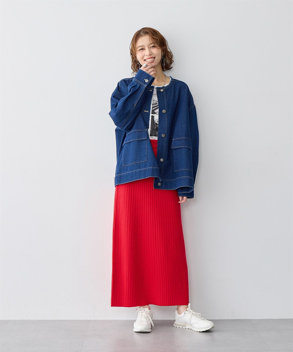 anyfee 【anyfee/プラスサイズ】ウォームタッチリブニットタイトスカート《低身長サイズ有》◆新色追加◆_sub_12