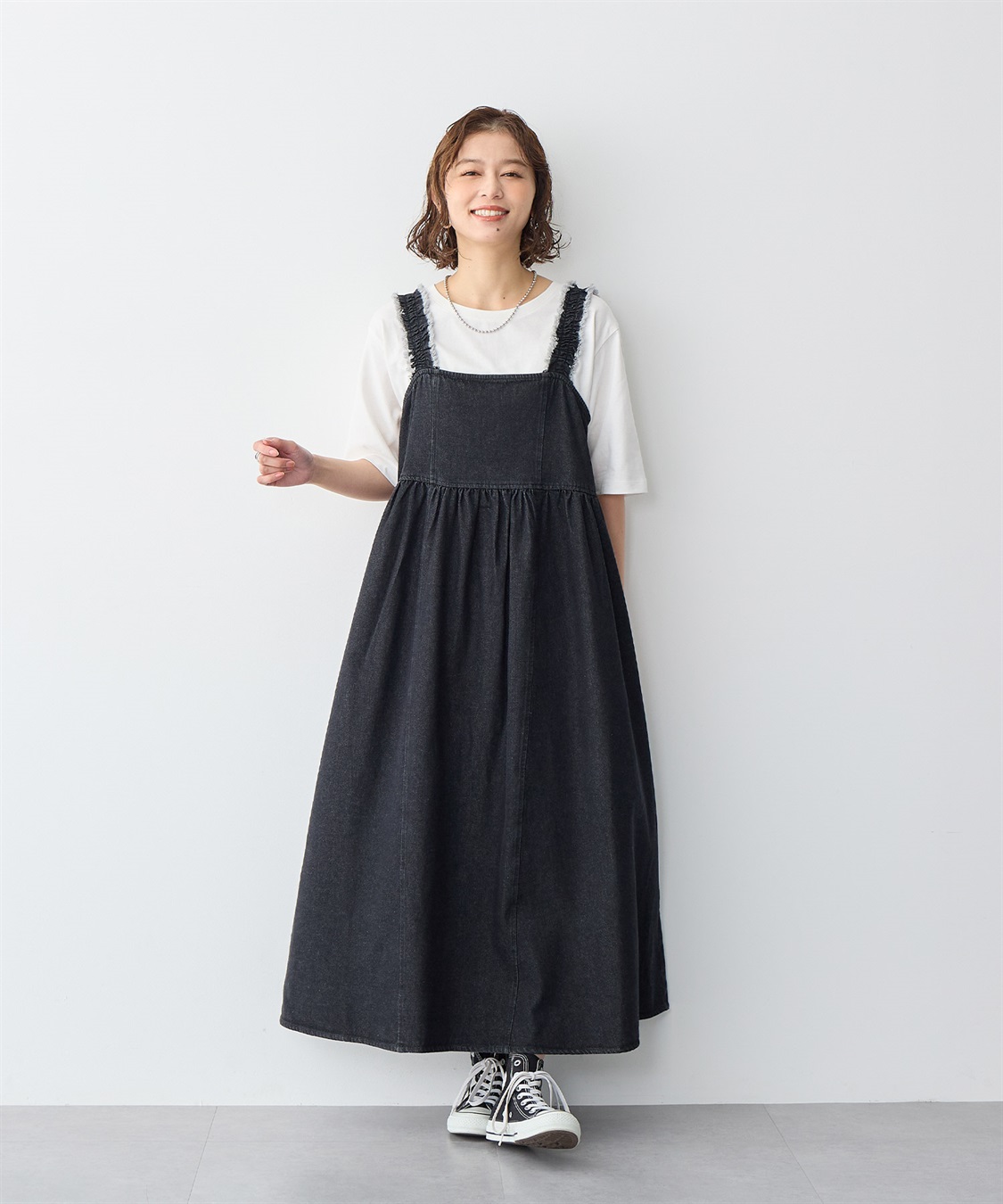 anyfee 【anyfee/プラスサイズ】フリンジデザインデニムジャンスカ_sub_2