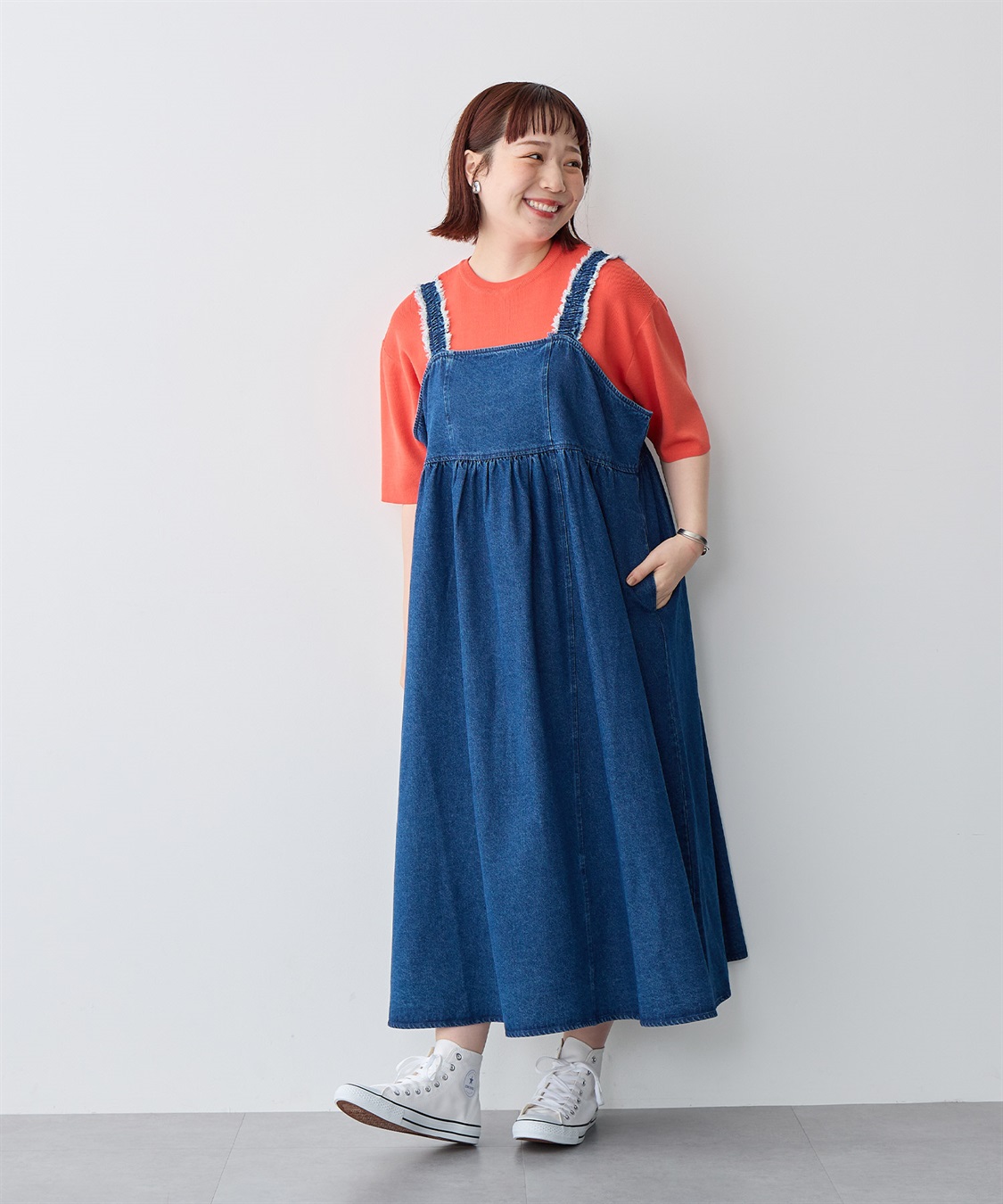 anyfee 【anyfee/プラスサイズ】フリンジデザインデニムジャンスカ_sub_6