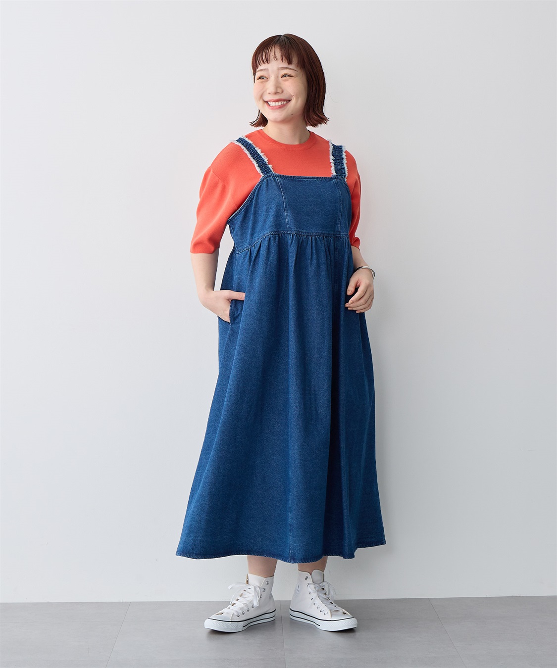 anyfee 【anyfee/プラスサイズ】フリンジデザインデニムジャンスカ_sub_7