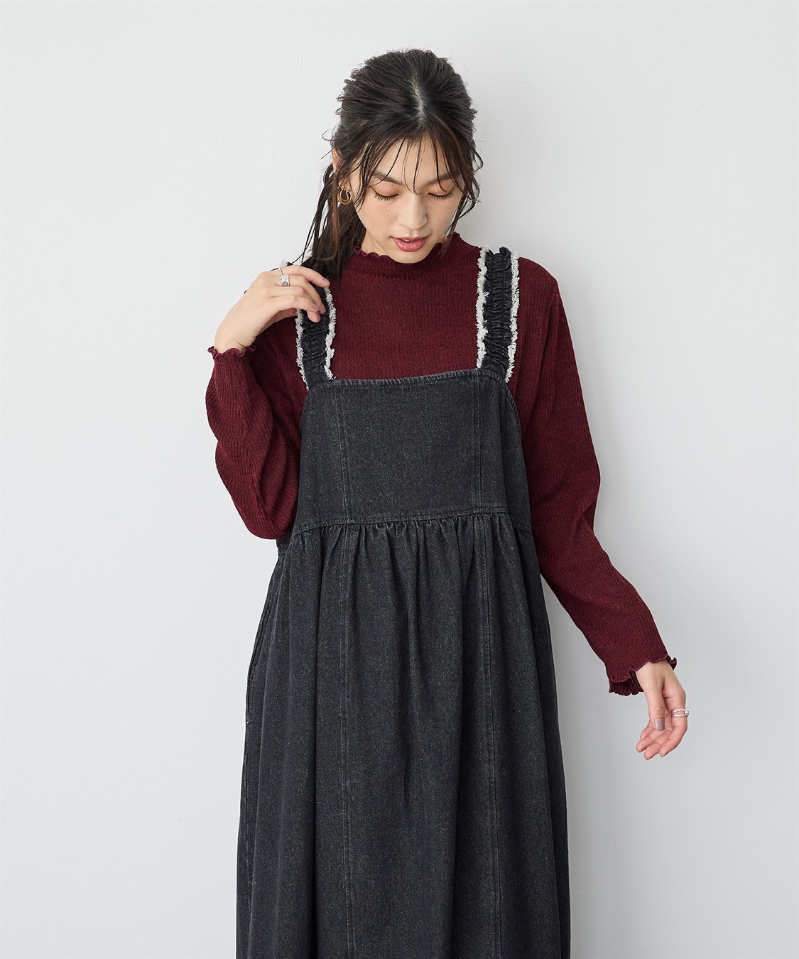 anyfee 【anyfee/プラスサイズ】フリンジデザインデニムジャンスカ_sub_11