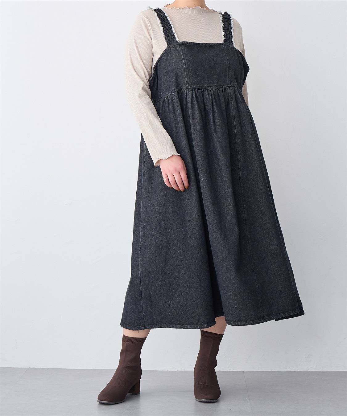 anyfee 【anyfee/プラスサイズ】フリンジデザインデニムジャンスカ_sub_13