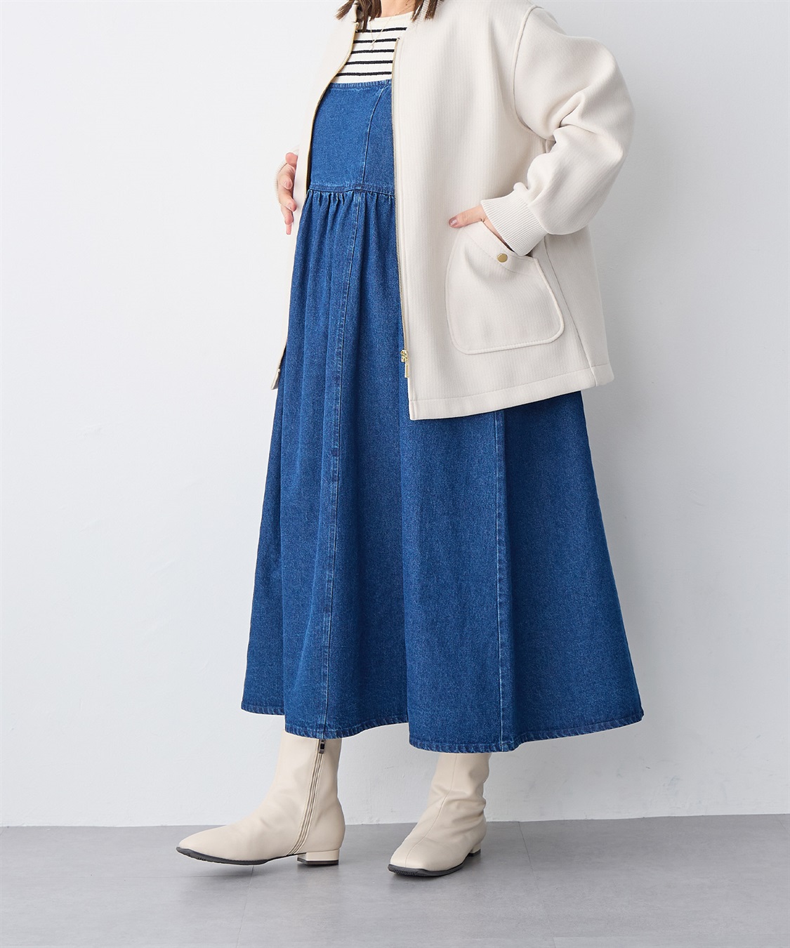 anyfee 【anyfee/プラスサイズ】フリンジデザインデニムジャンスカ_sub_16