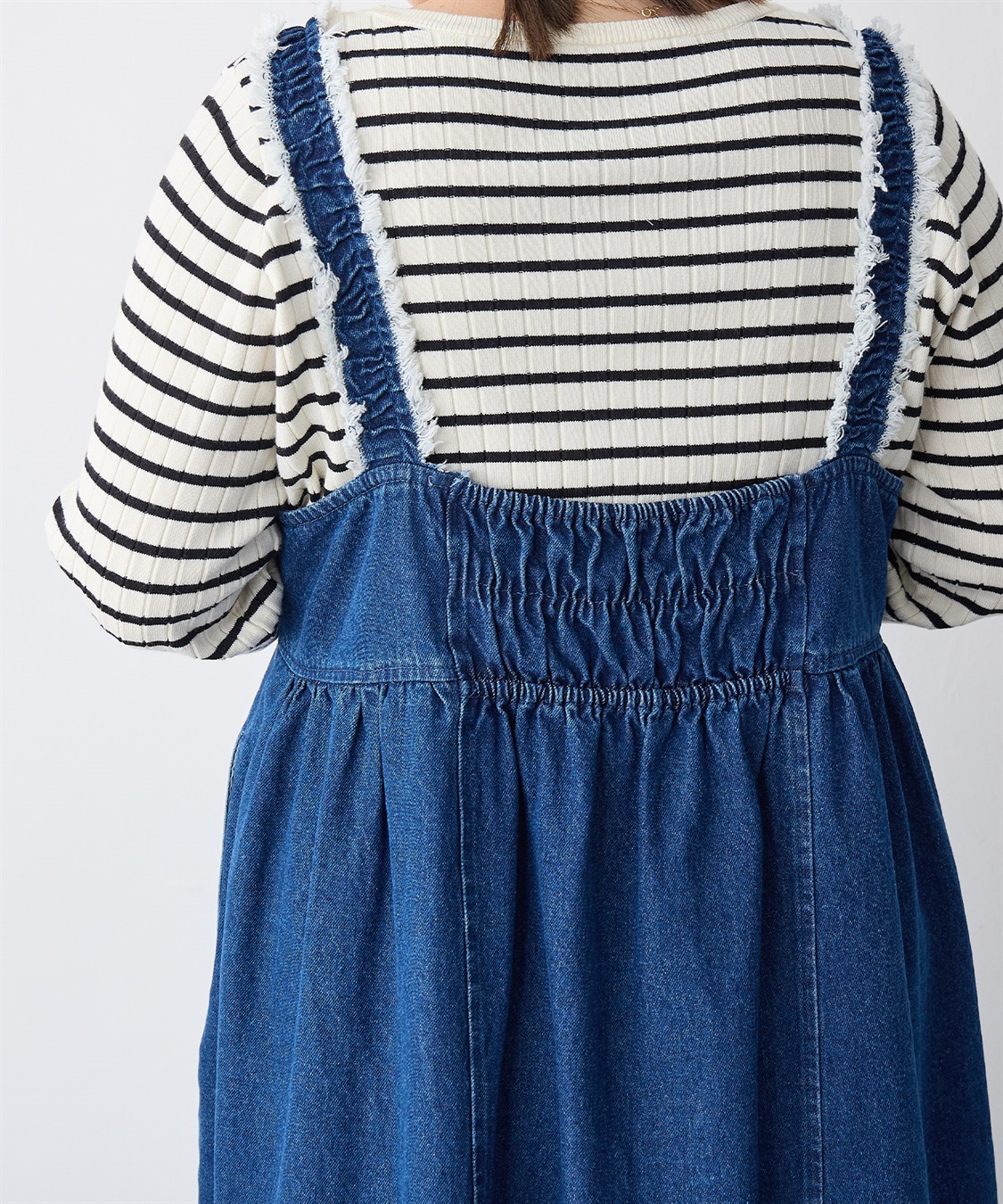 anyfee 【anyfee/プラスサイズ】フリンジデザインデニムジャンスカ_sub_20