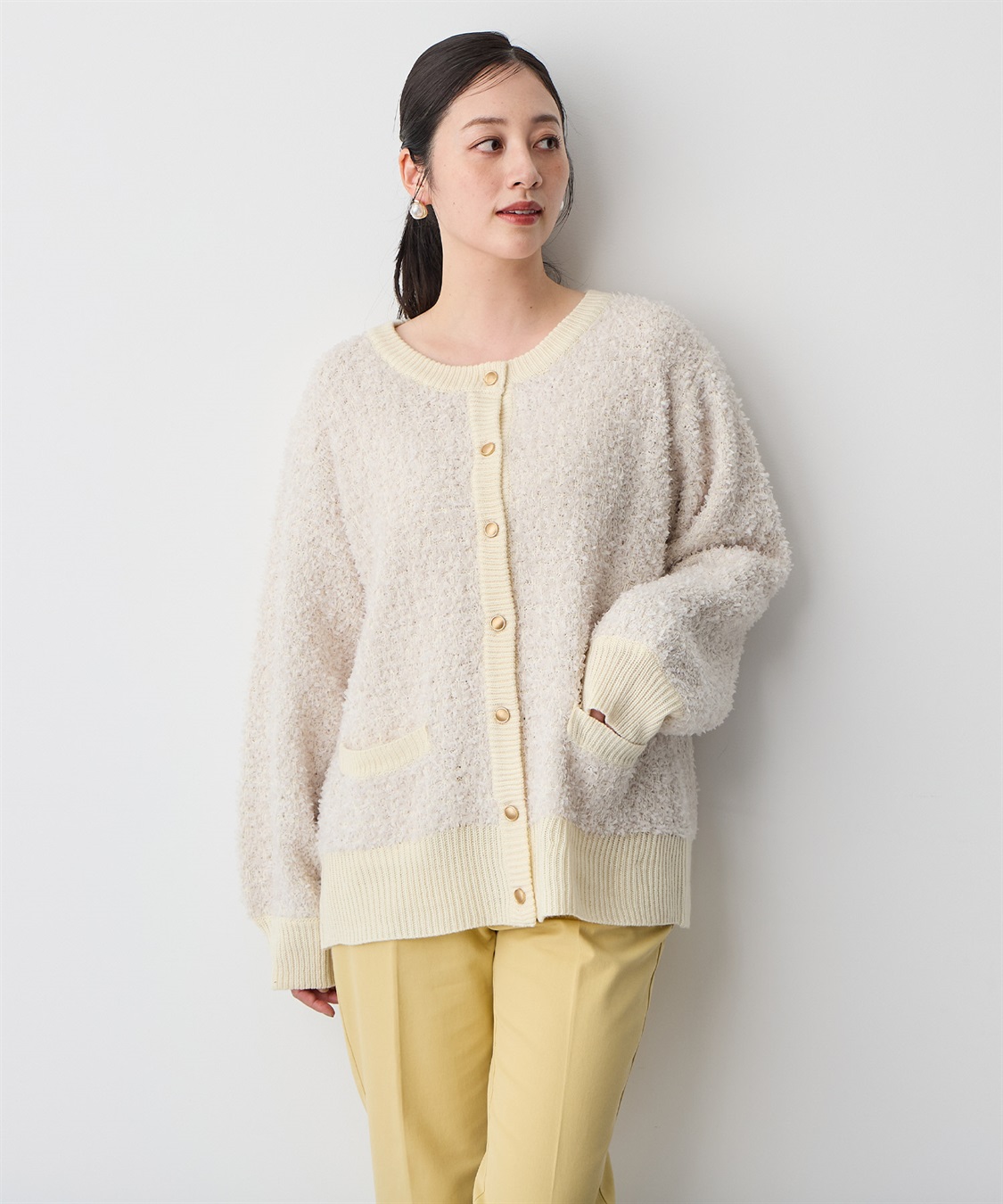 Life Style by cross marche 【anyfee/プラスサイズ】リボンヤーンニットカーディガン_sub_8