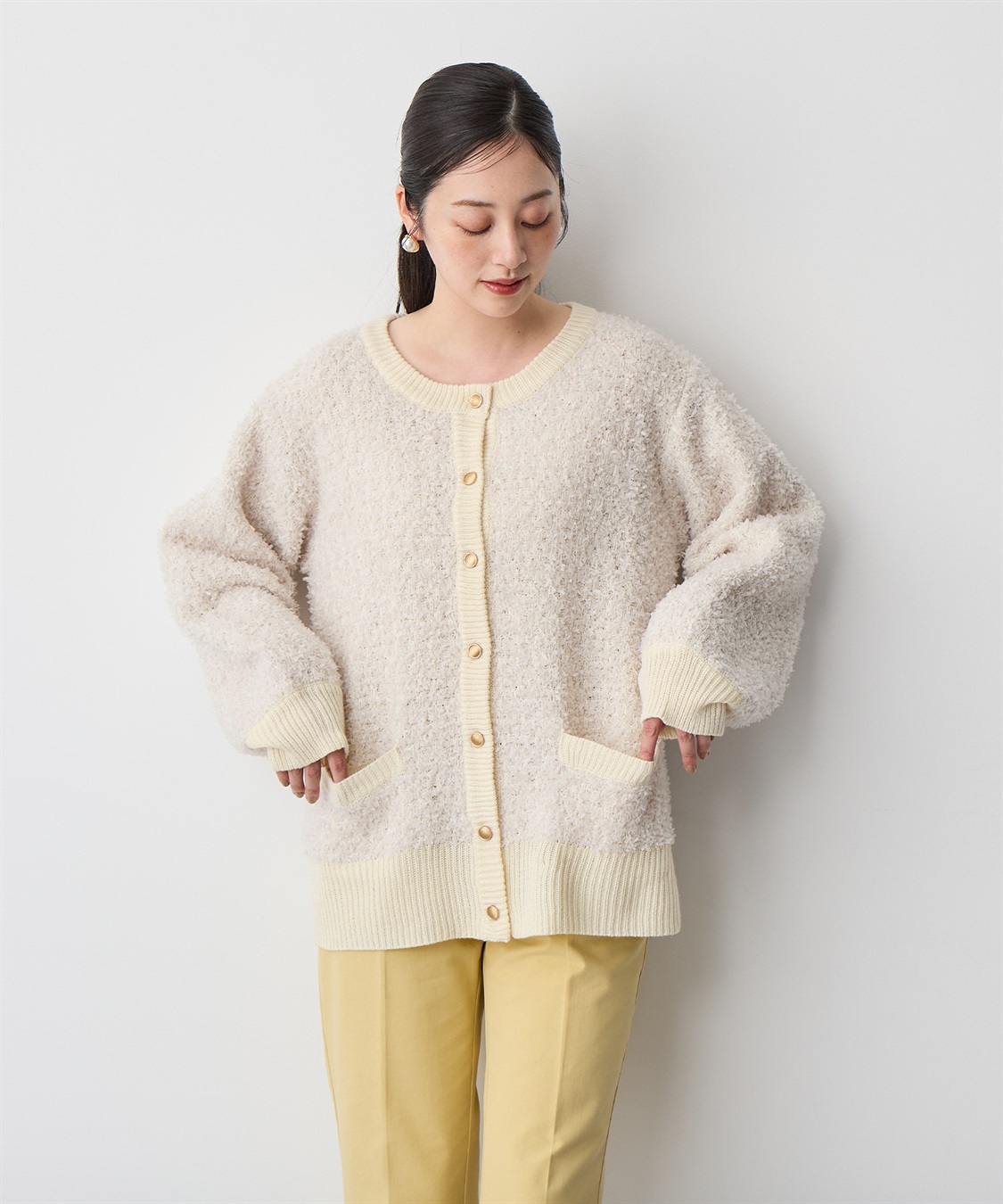 Life Style by cross marche 【anyfee/プラスサイズ】リボンヤーンニットカーディガン_sub_10