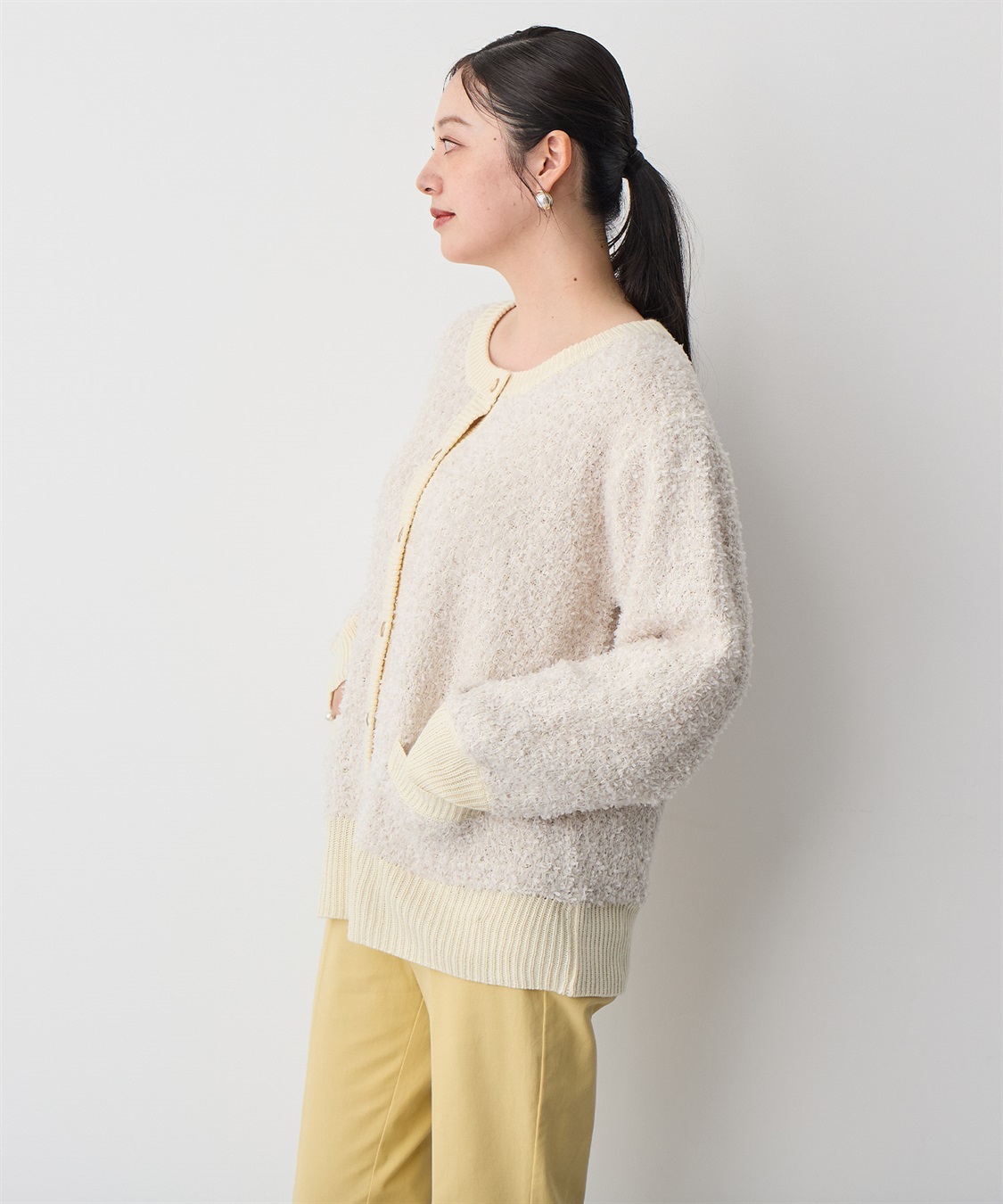 Life Style by cross marche 【anyfee/プラスサイズ】リボンヤーンニットカーディガン_sub_11