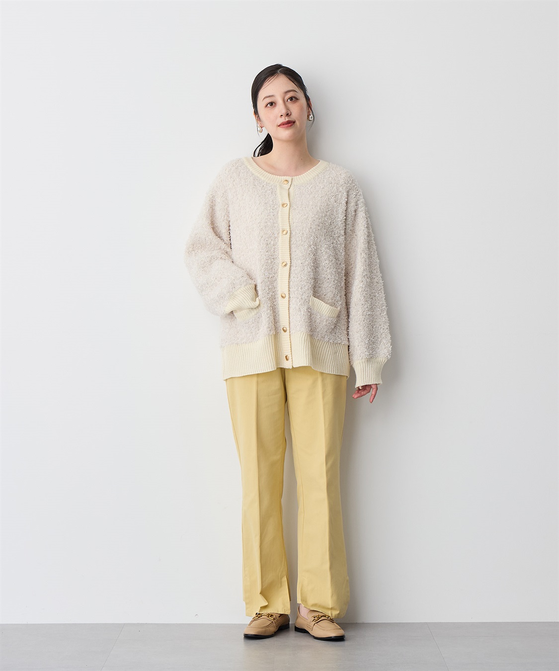 Life Style by cross marche 【anyfee/プラスサイズ】リボンヤーンニットカーディガン_sub_12