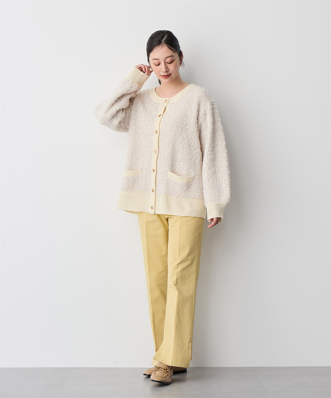 Life Style by cross marche 【anyfee/プラスサイズ】リボンヤーンニットカーディガン_sub_13