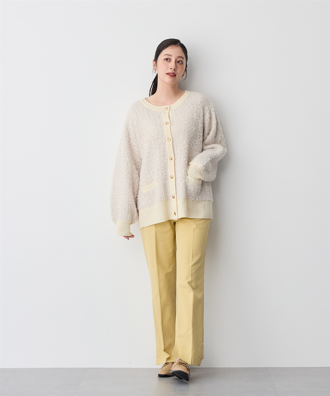 Life Style by cross marche 【anyfee/プラスサイズ】リボンヤーンニットカーディガン_sub_14