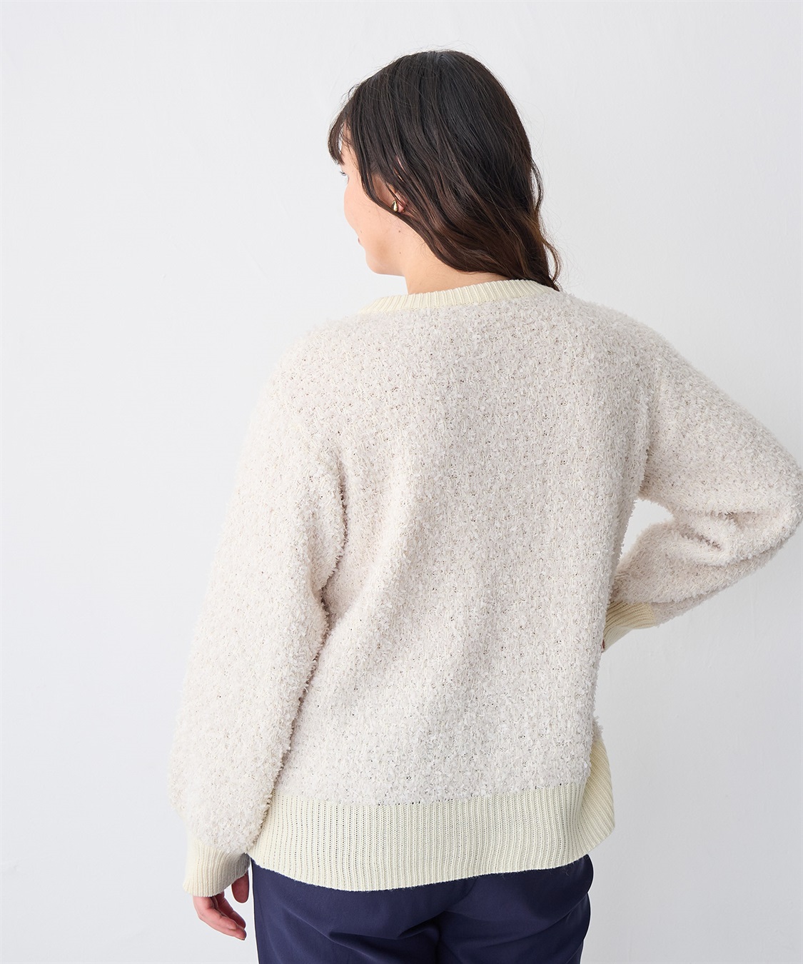 Life Style by cross marche 【anyfee/プラスサイズ】リボンヤーンニットカーディガン_sub_20