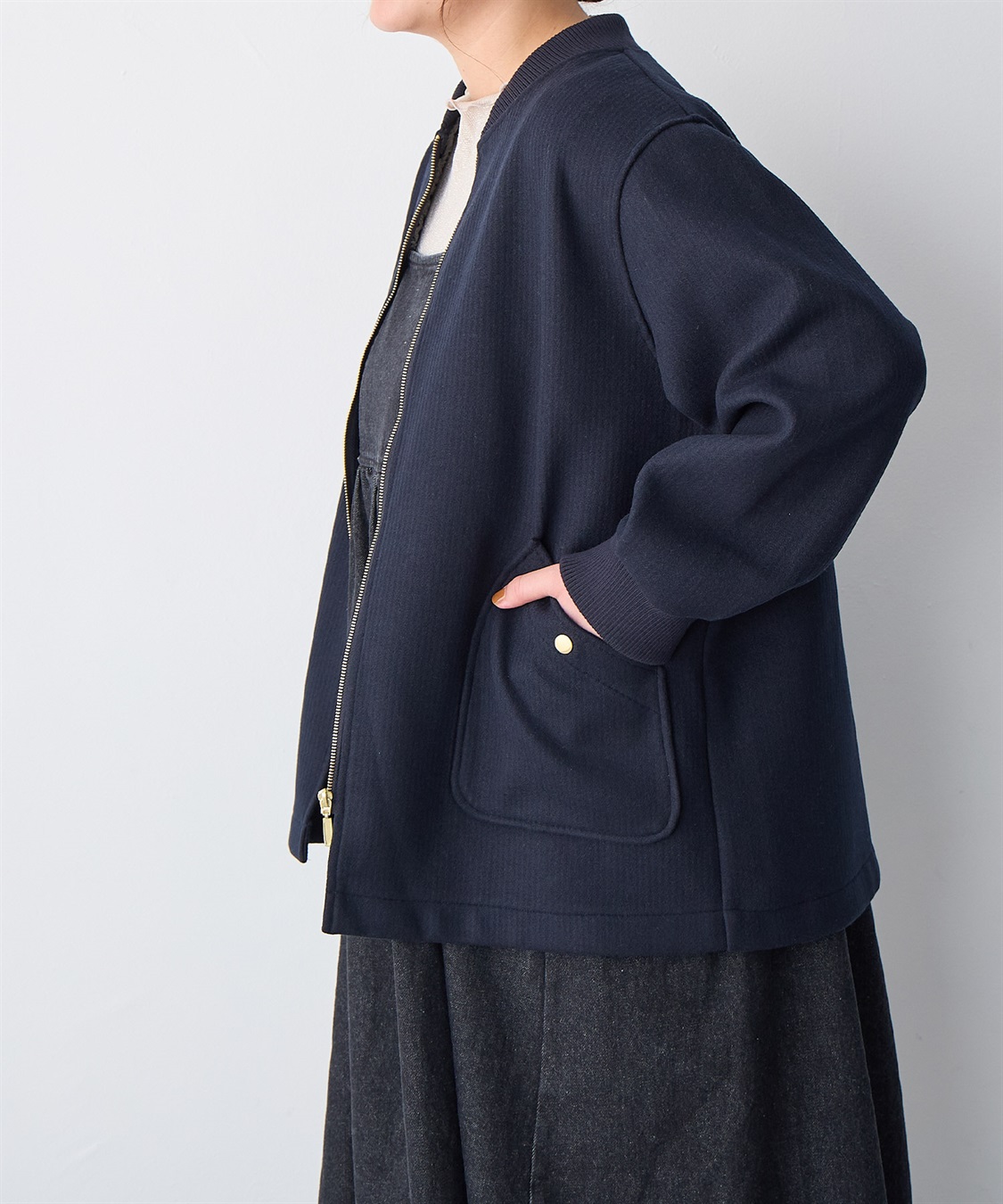 anyfee 【anyfee/プラスサイズ】オーバーサイズニットブルゾン_sub_5