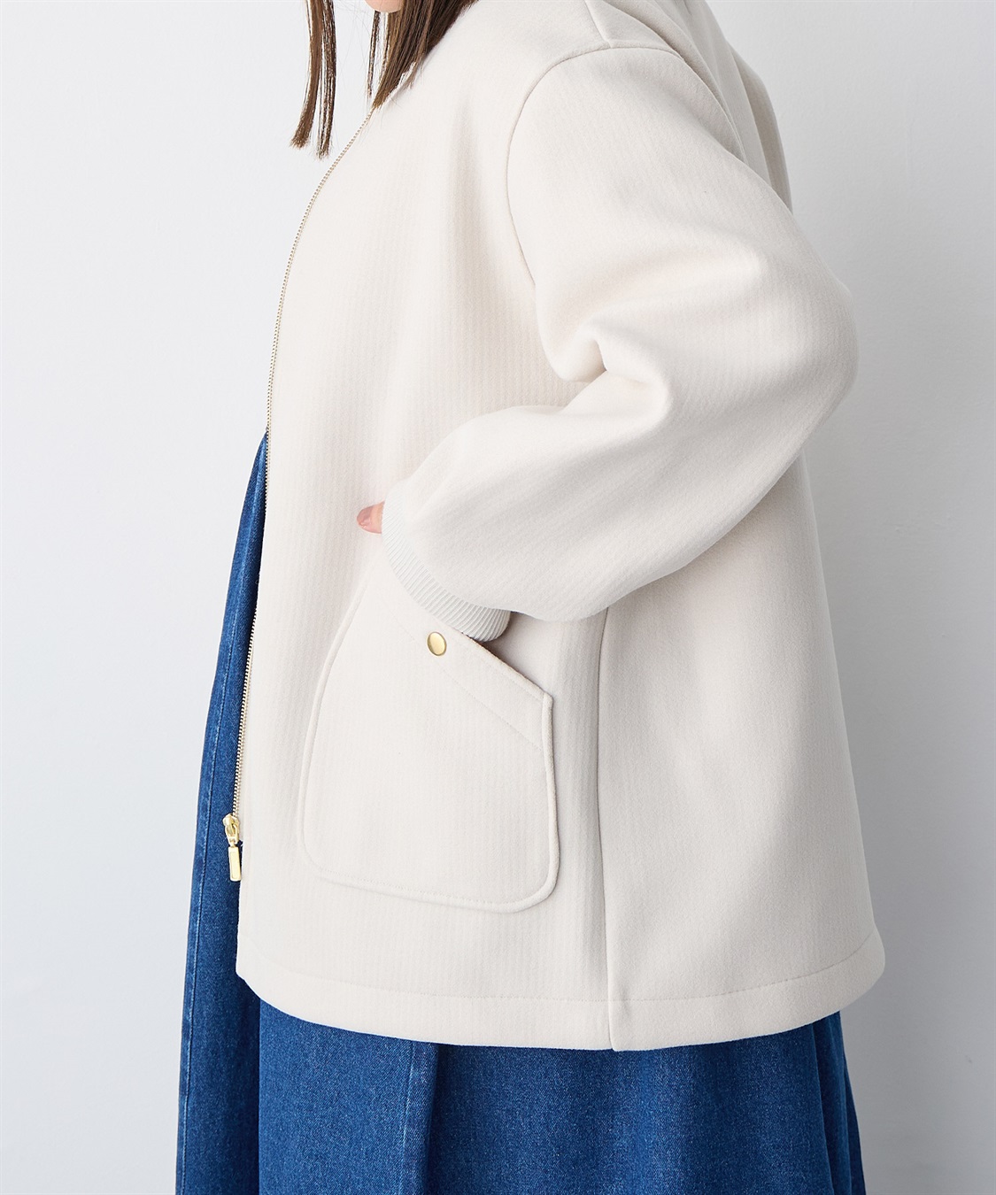 anyfee 【anyfee/プラスサイズ】オーバーサイズニットブルゾン_sub_9