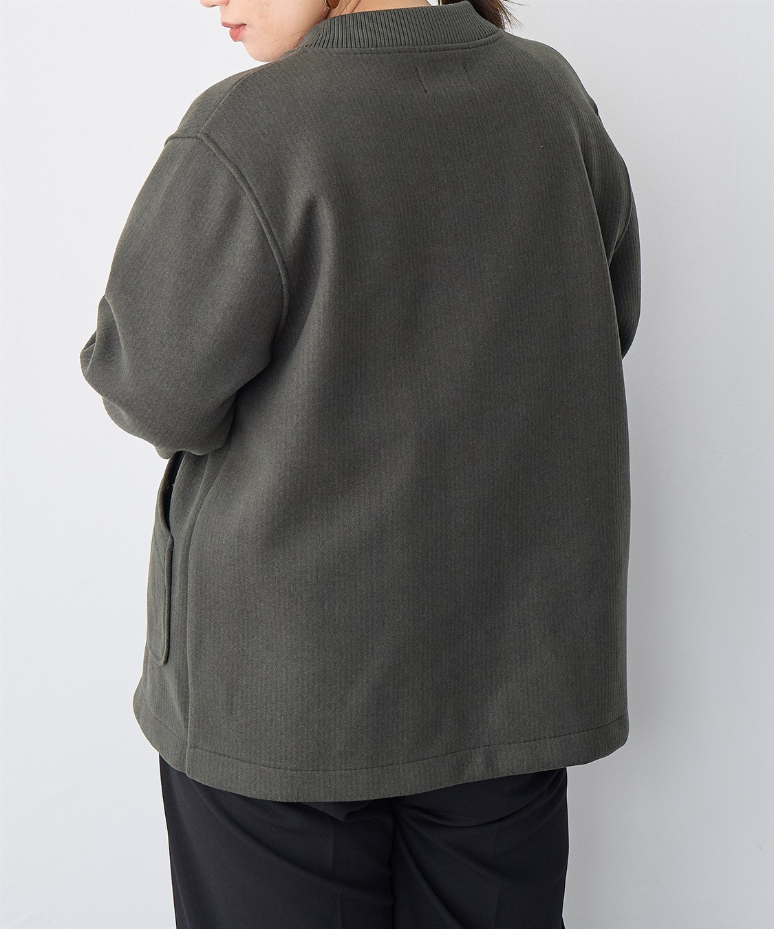 anyfee 【anyfee/プラスサイズ】オーバーサイズニットブルゾン_sub_16