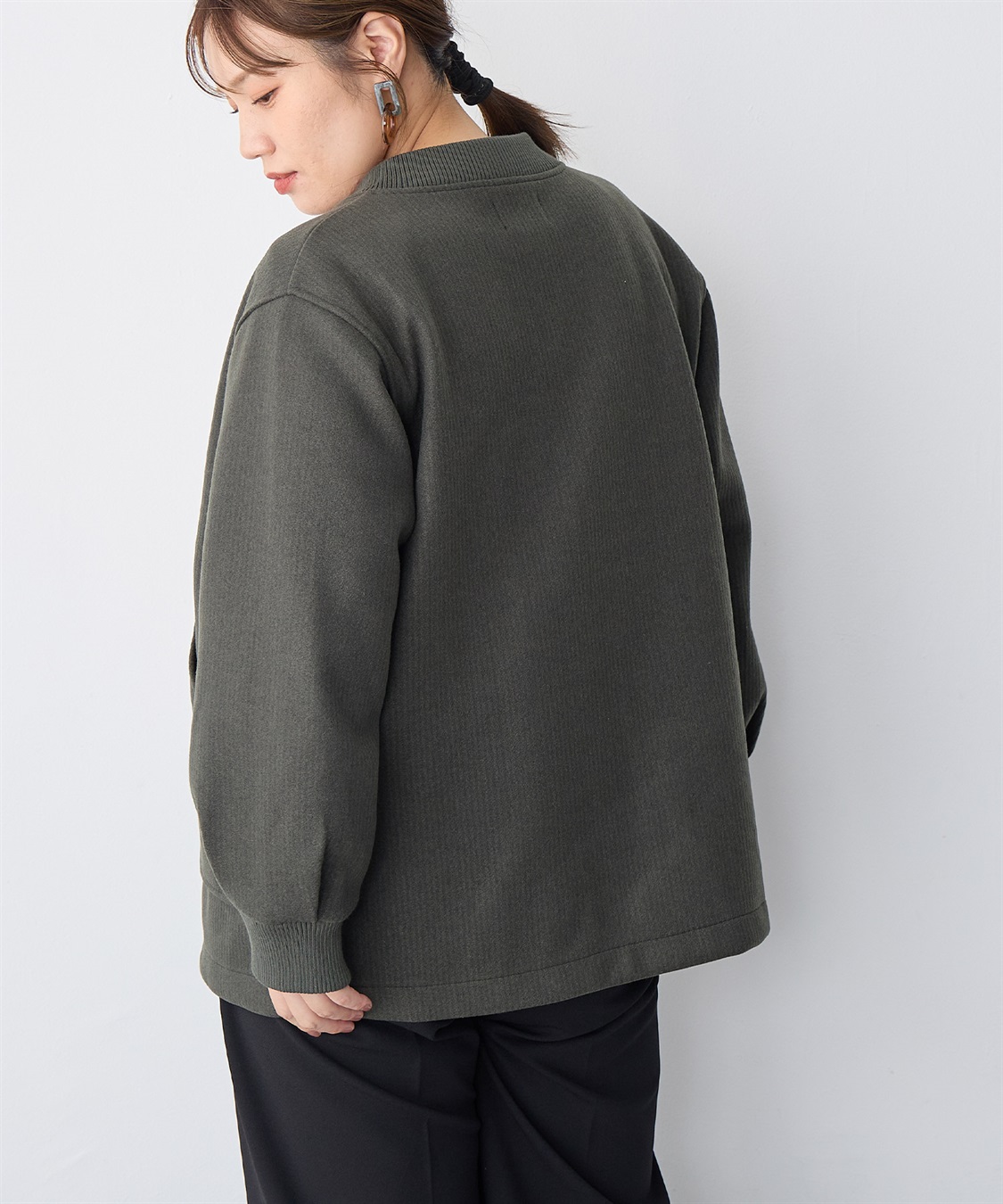 anyfee 【anyfee/プラスサイズ】オーバーサイズニットブルゾン_sub_17