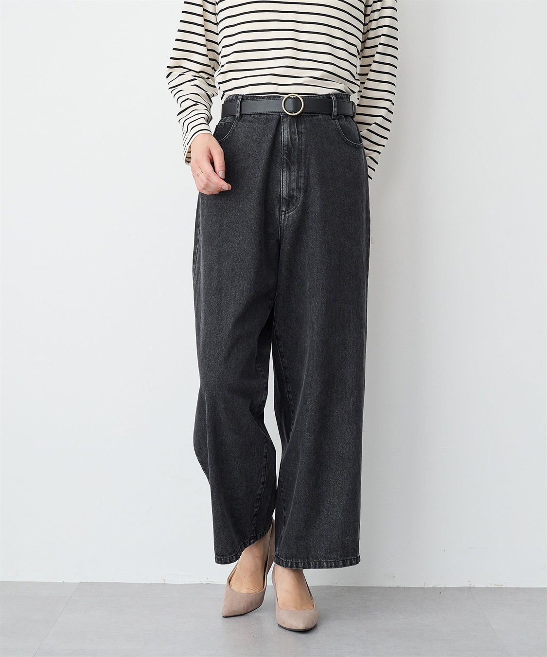 Life Style by cross marche 【anyfee/プラスサイズ】デニムワイドパンツ_sub_8