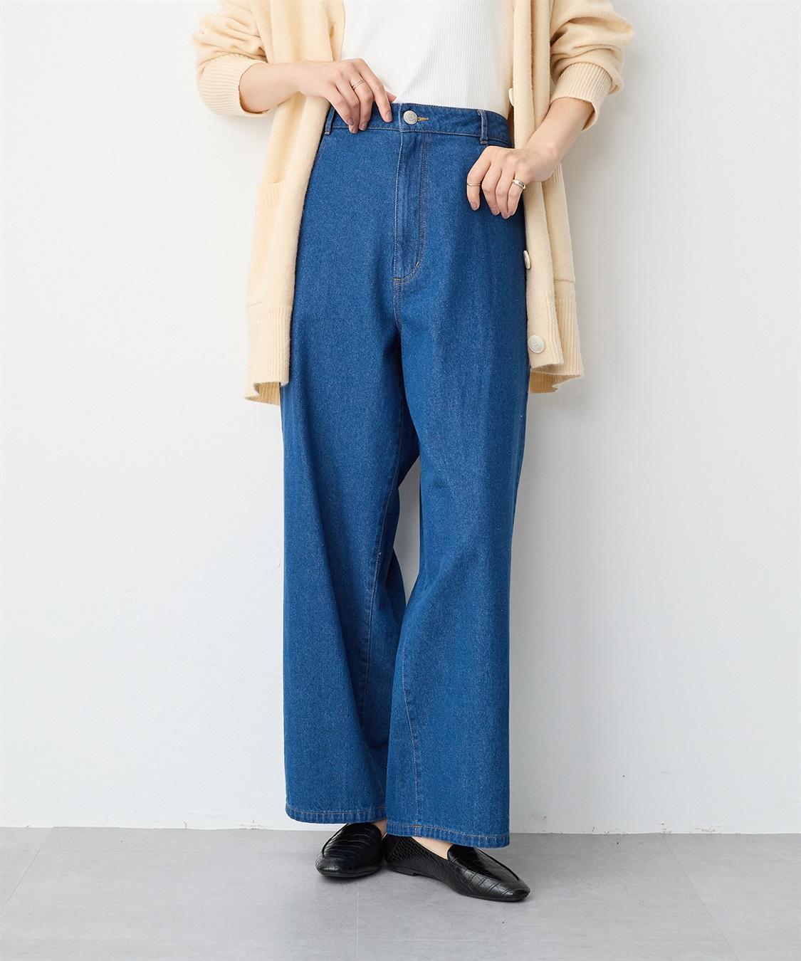 Life Style by cross marche 【anyfee/プラスサイズ】デニムワイドパンツ_sub_10