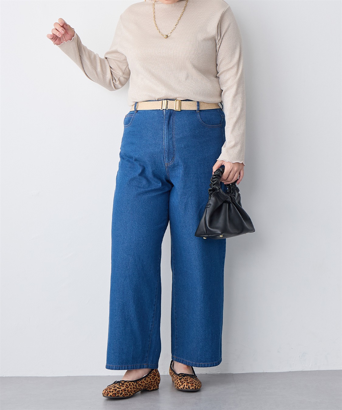 Life Style by cross marche 【anyfee/プラスサイズ】デニムワイドパンツ_sub_16