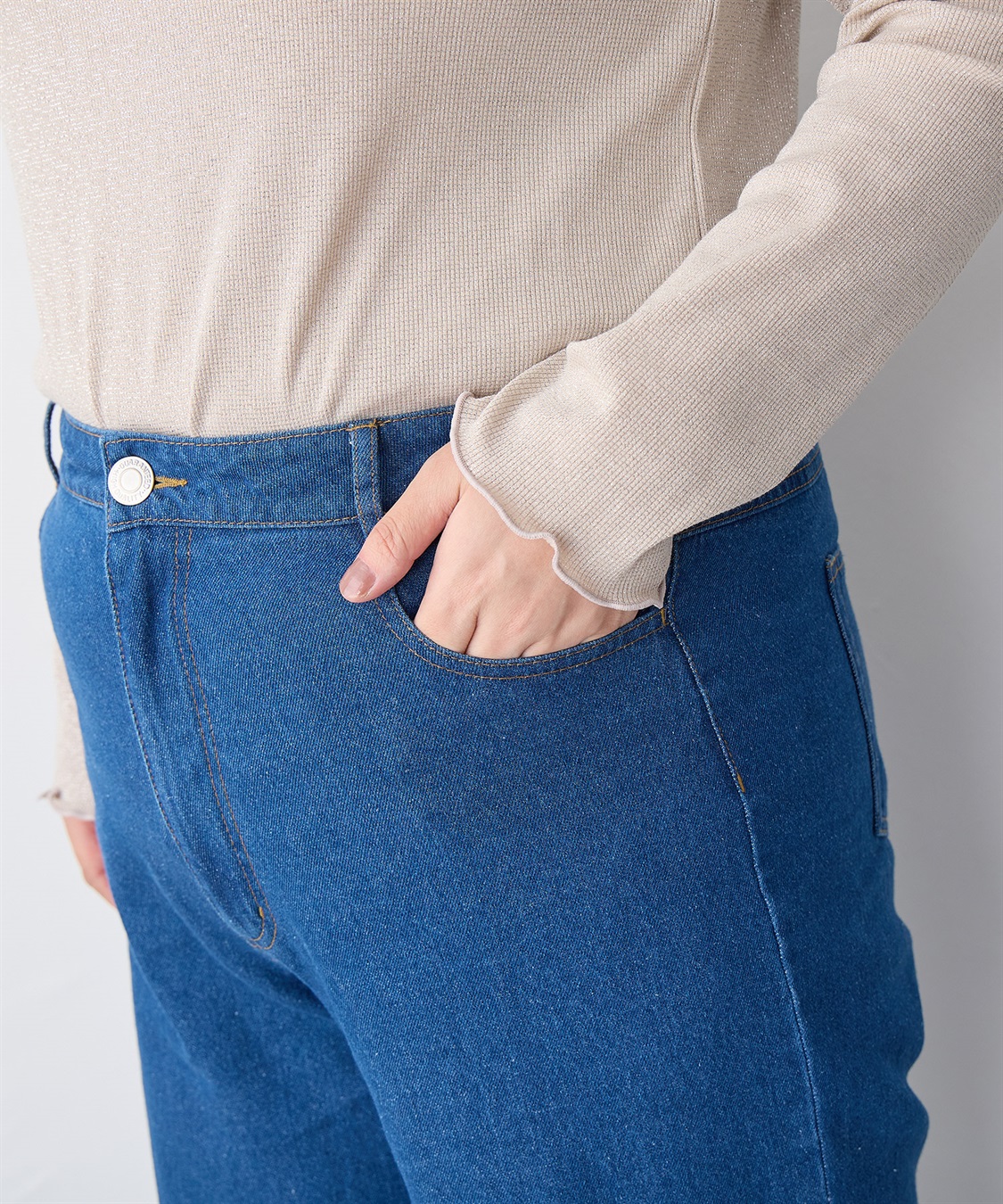 Life Style by cross marche 【anyfee/プラスサイズ】デニムワイドパンツ_sub_19