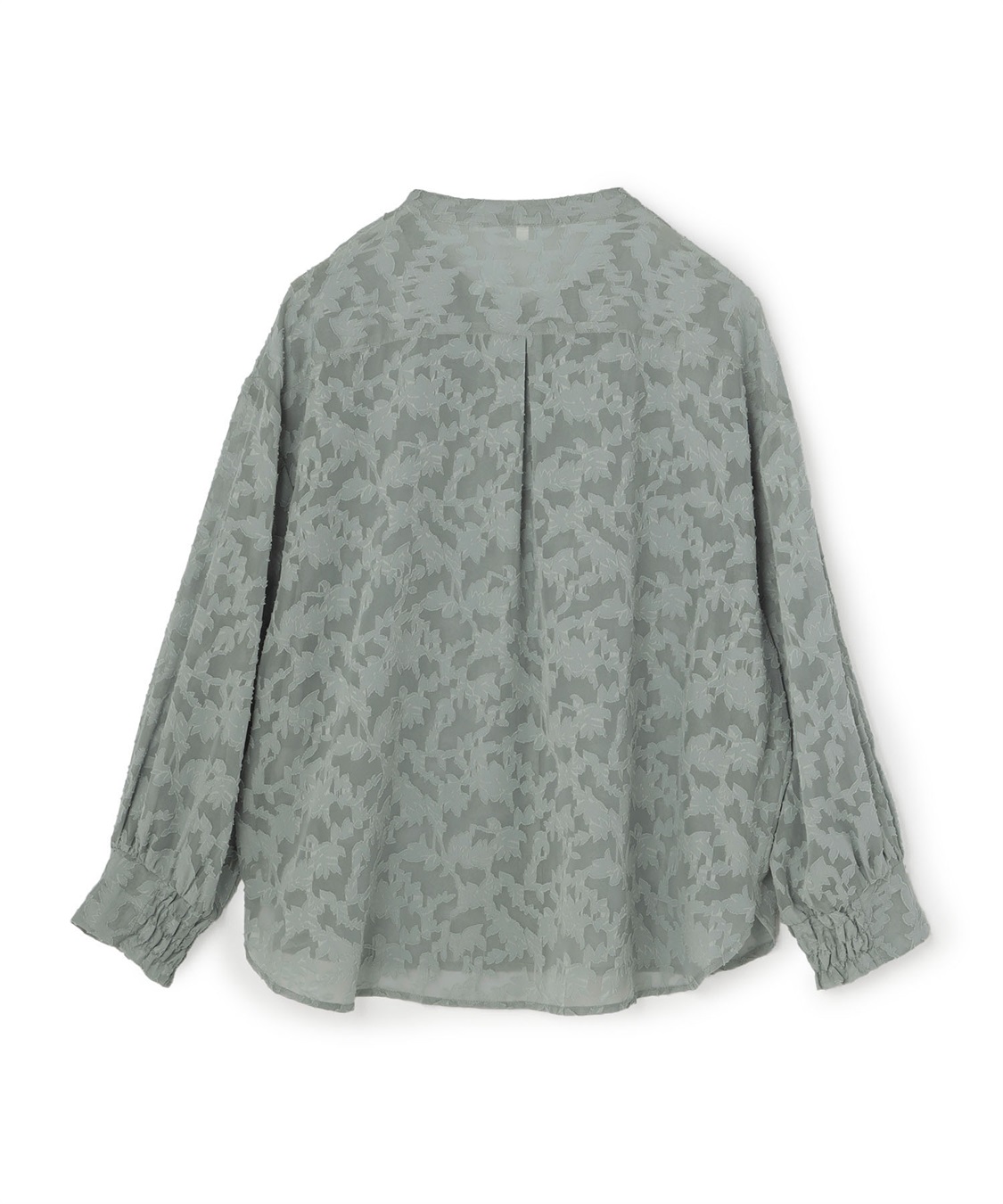 anyfee 【anyfee/プラスサイズ】フラワージャガードバンドカラーシアーブラウス_sub_24