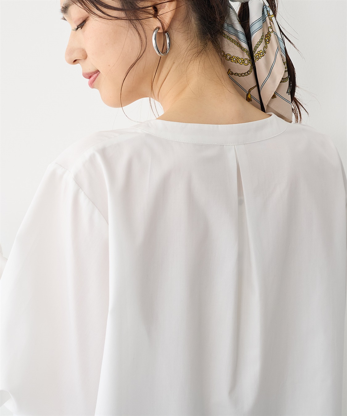 anyfee 【anyfee/プラスサイズ】袖口レースノーカラーブラウス_sub_16