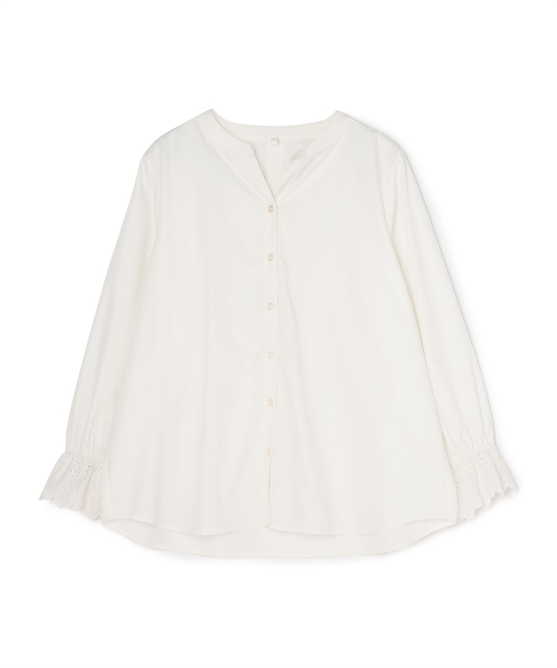 anyfee 【anyfee/プラスサイズ】袖口レースノーカラーブラウス_sub_22