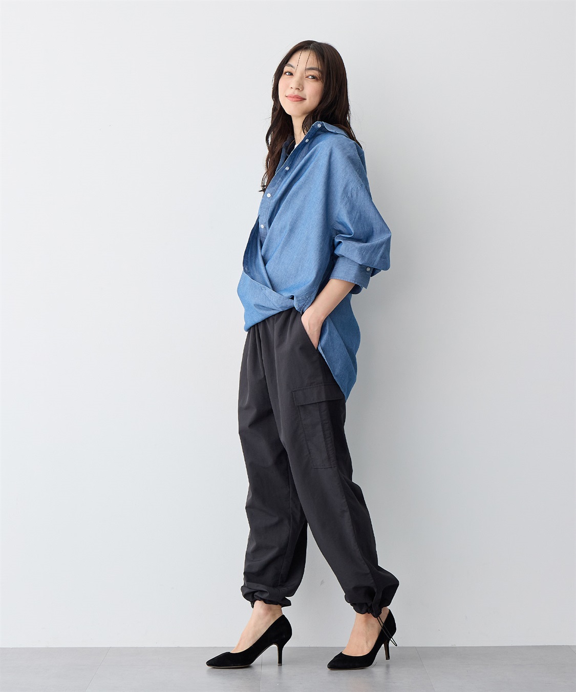 Life Style by cross marche 【anyfee/プラスサイズ】撥水ドロストカーゴパンツ_sub_4