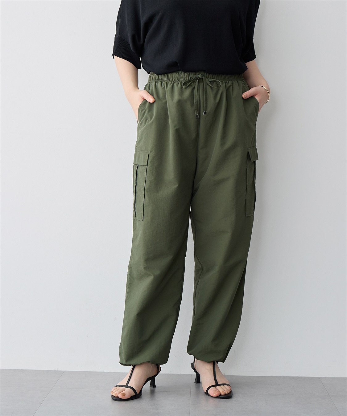 Life Style by cross marche 【anyfee/プラスサイズ】撥水ドロストカーゴパンツ_sub_5