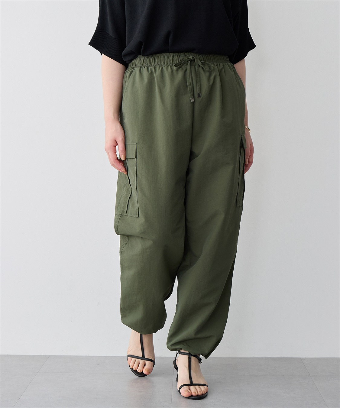 Life Style by cross marche 【anyfee/プラスサイズ】撥水ドロストカーゴパンツ_sub_6