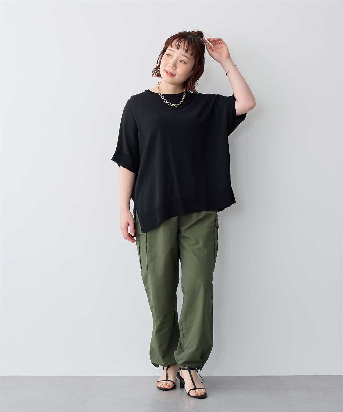 Life Style by cross marche 【anyfee/プラスサイズ】撥水ドロストカーゴパンツ_sub_8