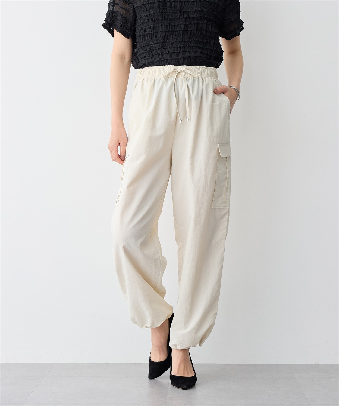 Life Style by cross marche 【anyfee/プラスサイズ】撥水ドロストカーゴパンツ_sub_10