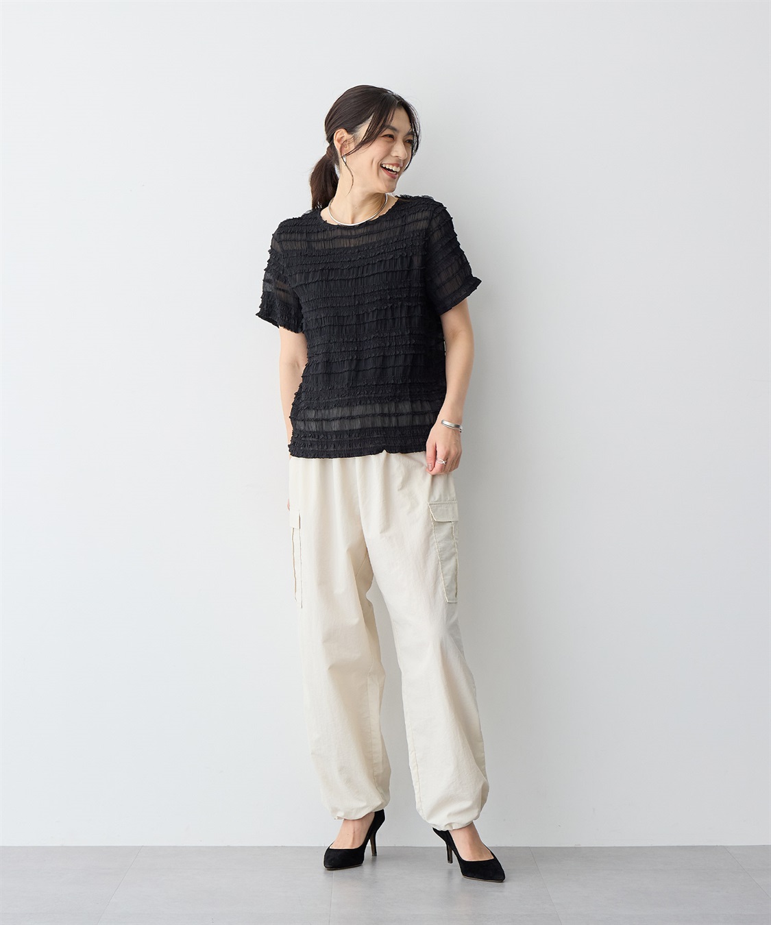 Life Style by cross marche 【anyfee/プラスサイズ】撥水ドロストカーゴパンツ_sub_11