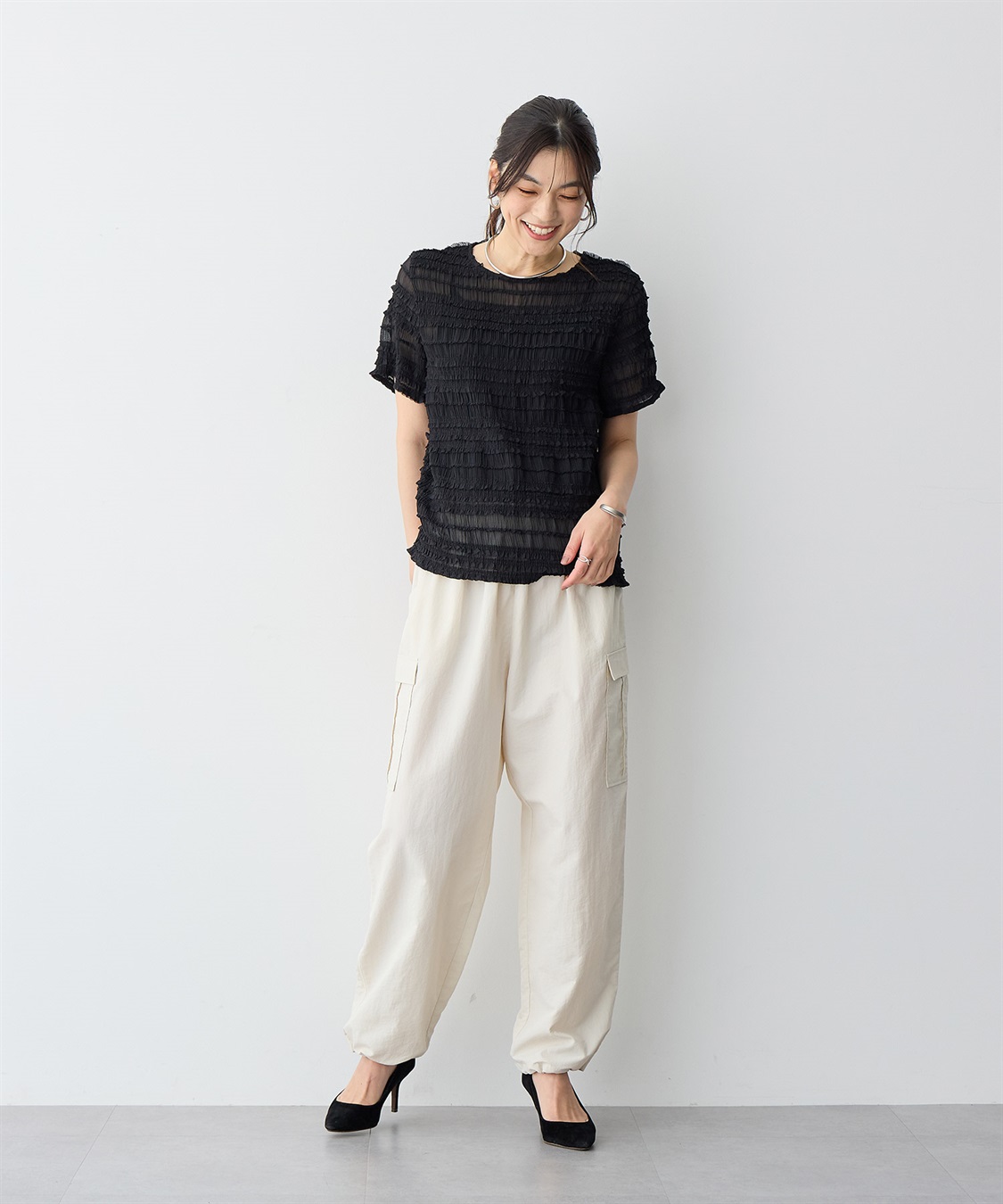 Life Style by cross marche 【anyfee/プラスサイズ】撥水ドロストカーゴパンツ_sub_12