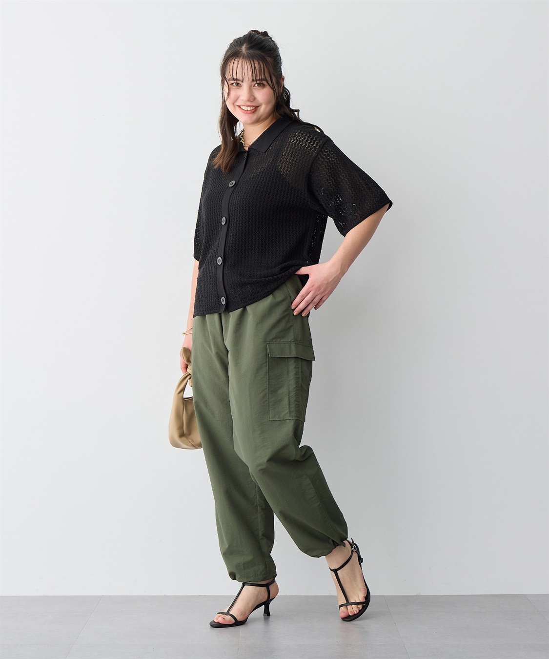 Life Style by cross marche 【anyfee/プラスサイズ】撥水ドロストカーゴパンツ_sub_17