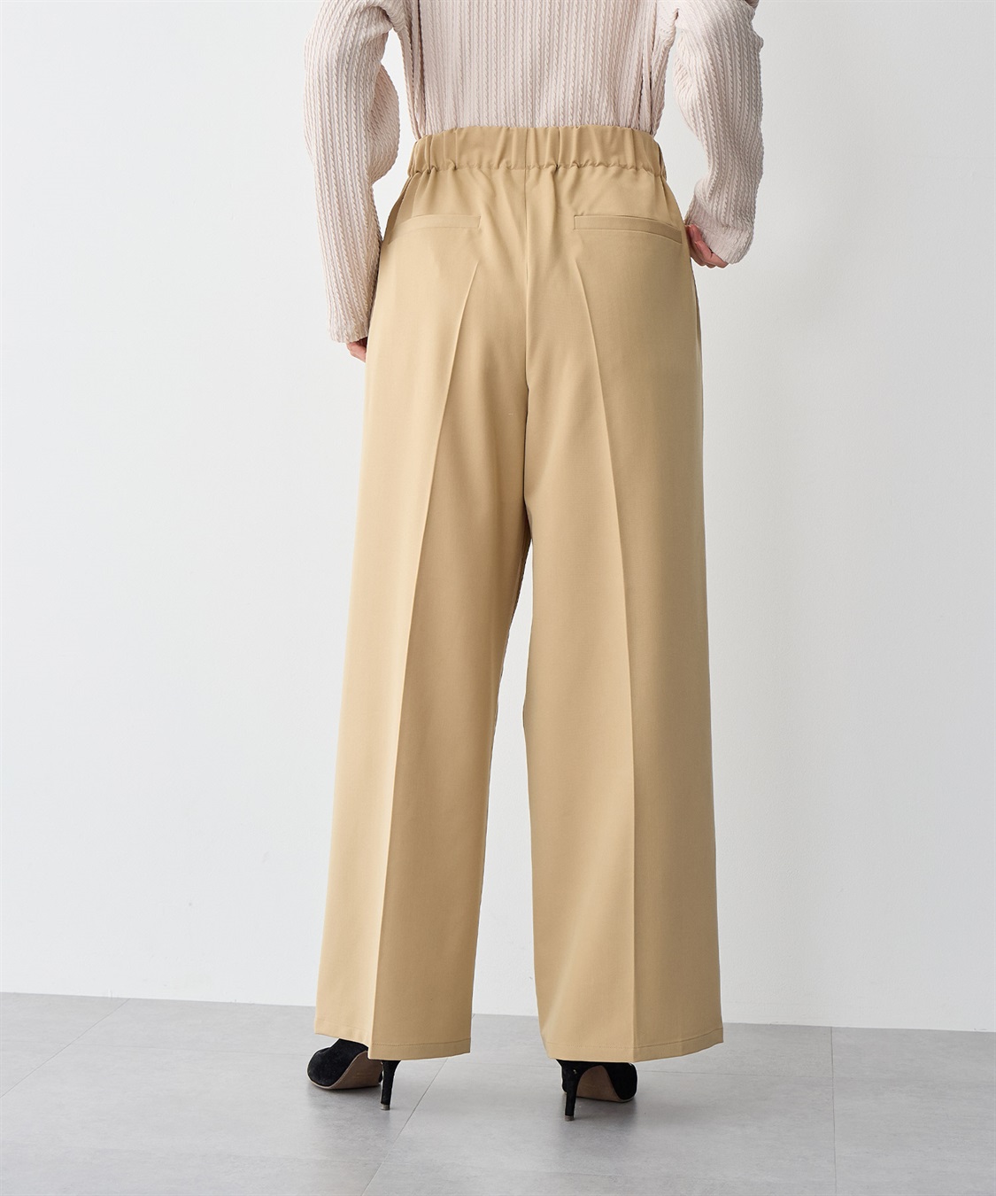 anyfee 【anyfee/プラスサイズ】ツイルタックワイドパンツ《接触冷感/ストレッチ》_sub_6