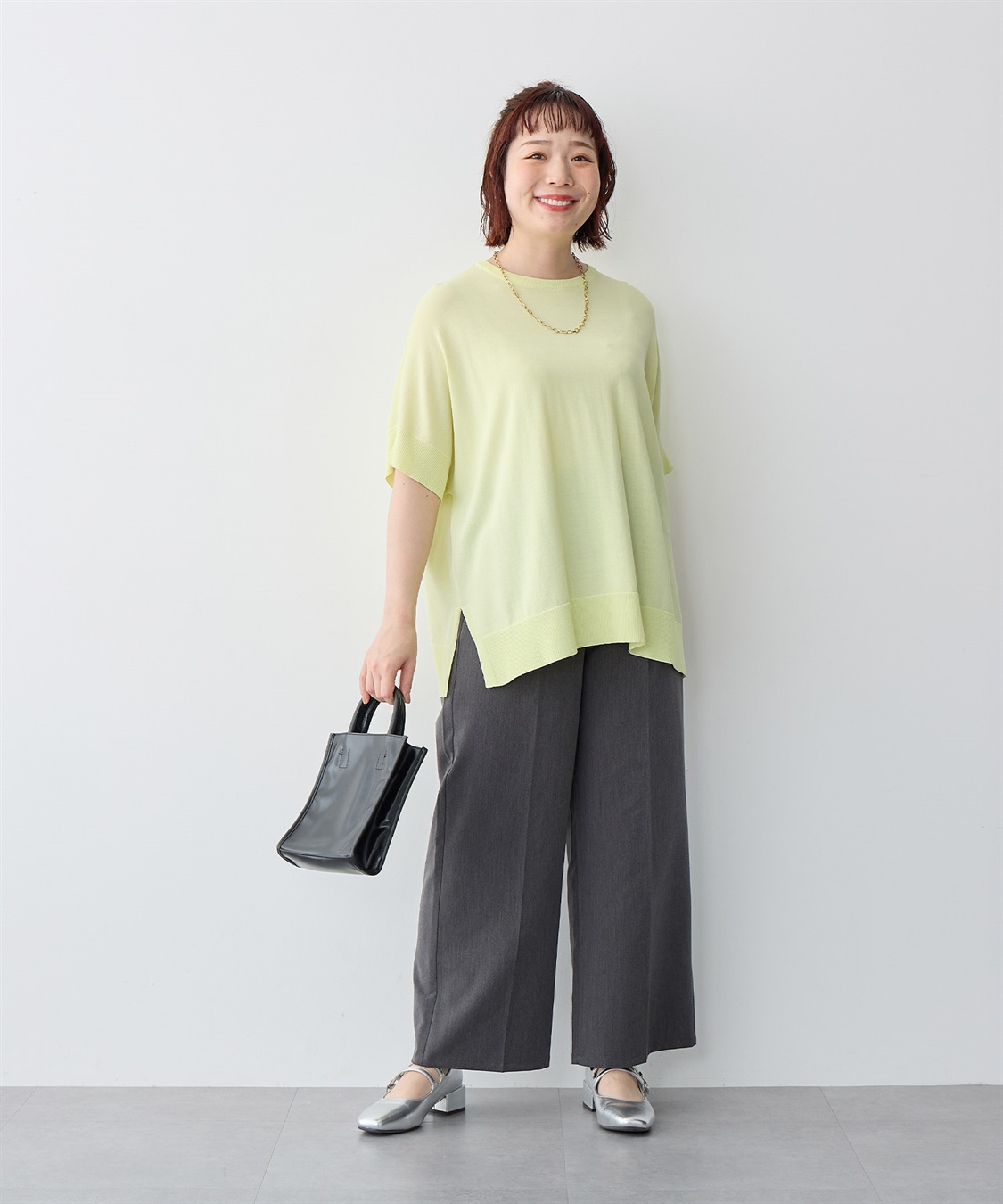 anyfee 【anyfee/プラスサイズ】ツイルタックワイドパンツ《接触冷感/ストレッチ》_sub_9