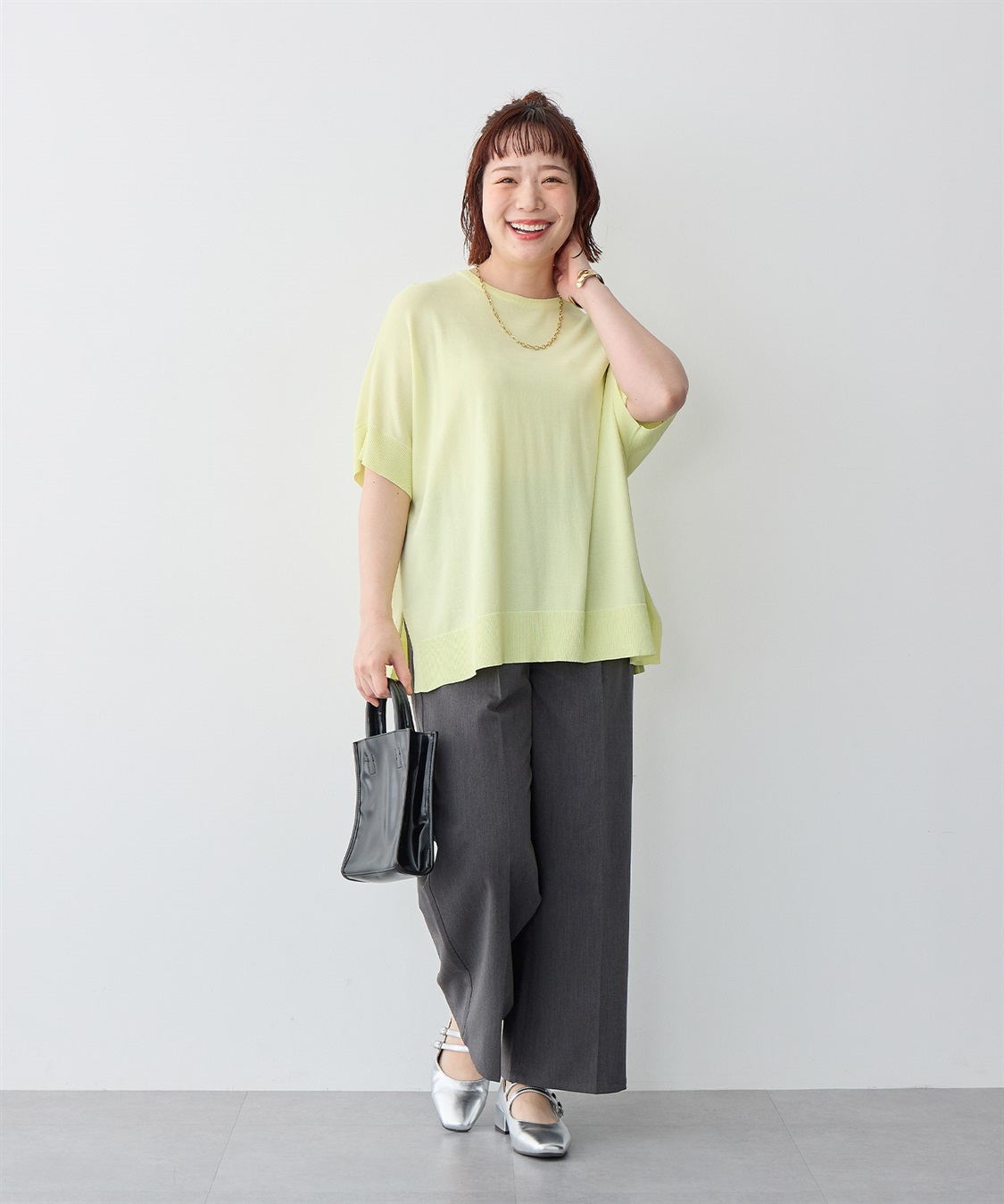 anyfee 【anyfee/プラスサイズ】ツイルタックワイドパンツ《接触冷感/ストレッチ》_sub_10