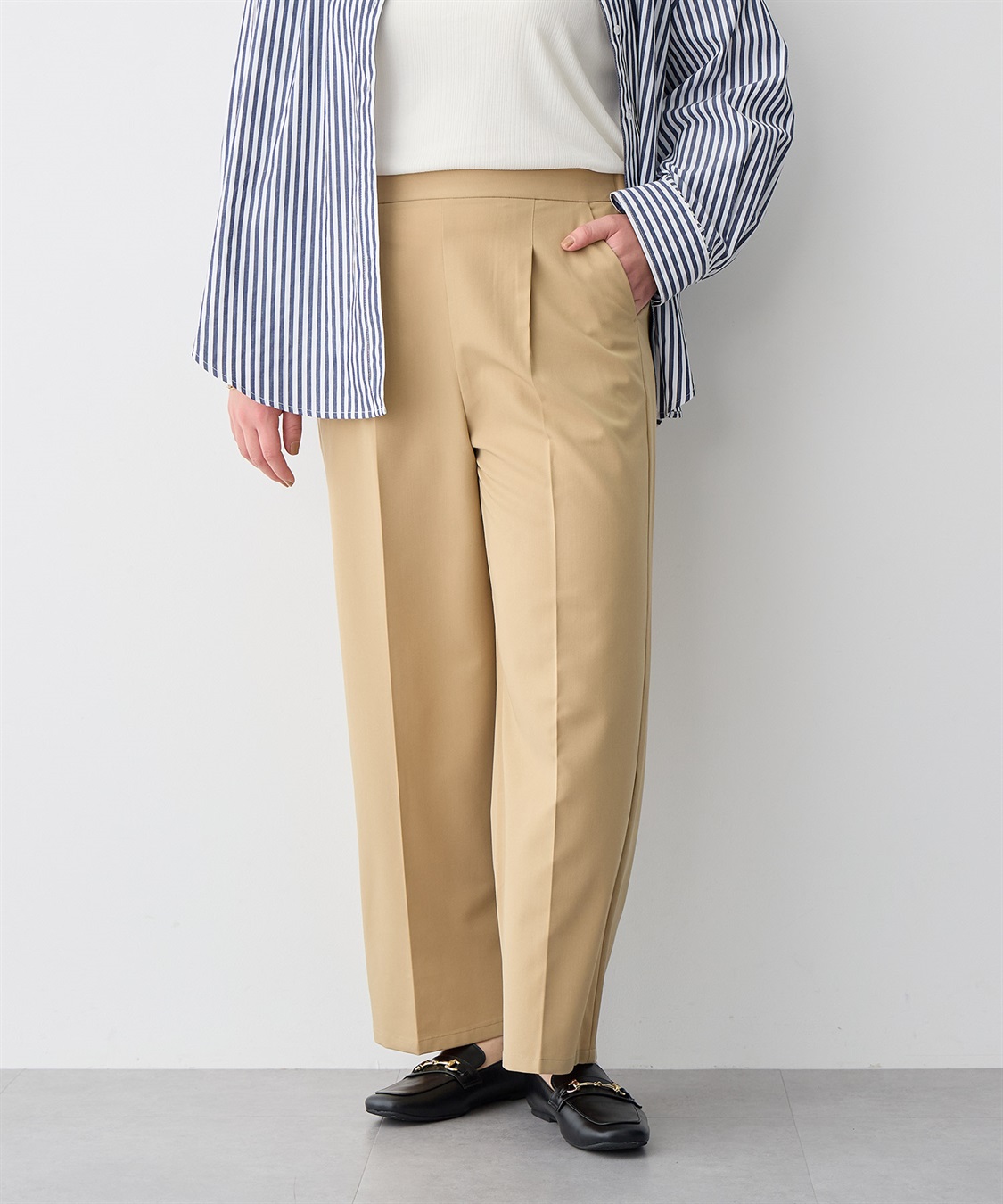 anyfee 【anyfee/プラスサイズ】ツイルタックワイドパンツ《接触冷感/ストレッチ》_sub_16