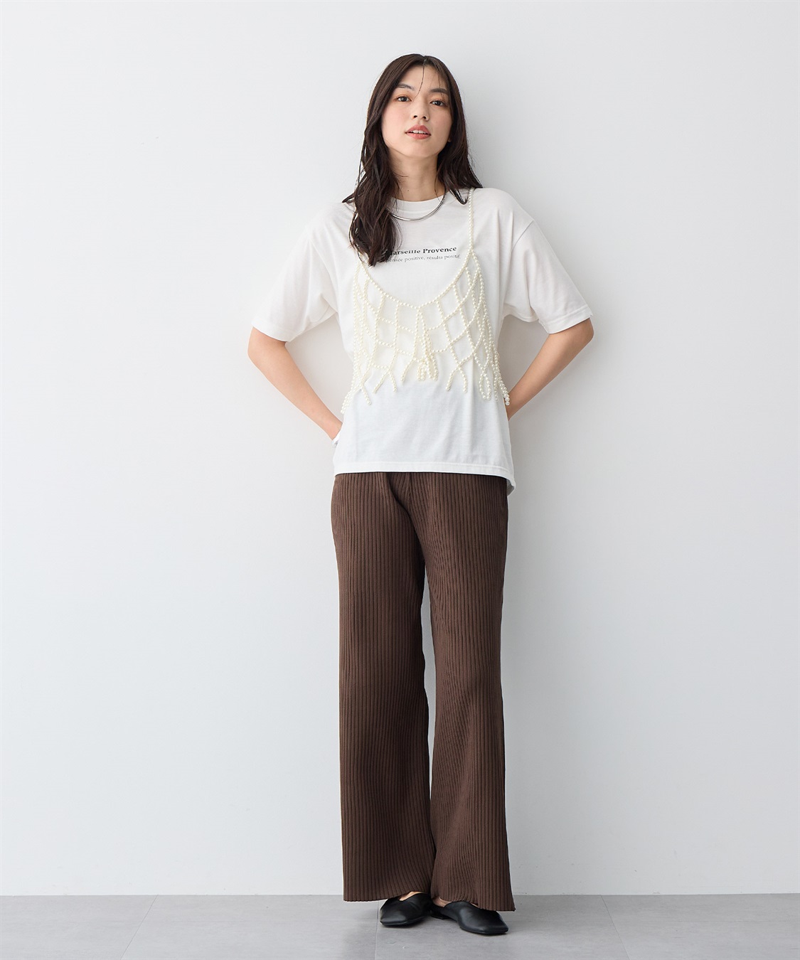 anyfee 【anyfee/大きいサイズ】ウォームタッチすっきりセミワイドニットパンツ《低身長サイズ有》◆新色追加◆_sub_2