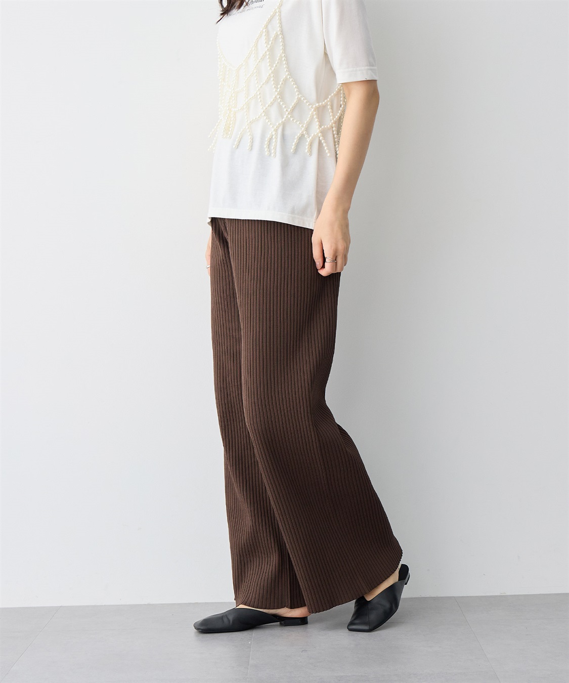 anyfee 【anyfee/大きいサイズ】ウォームタッチすっきりセミワイドニットパンツ《低身長サイズ有》◆新色追加◆_sub_6