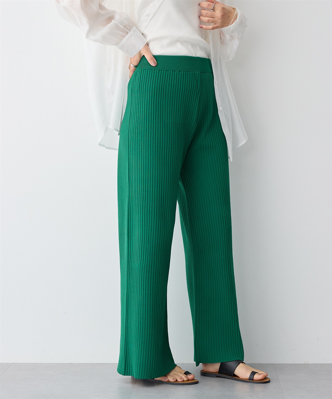 anyfee 【anyfee/大きいサイズ】ウォームタッチすっきりセミワイドニットパンツ《低身長サイズ有》◆新色追加◆_sub_10